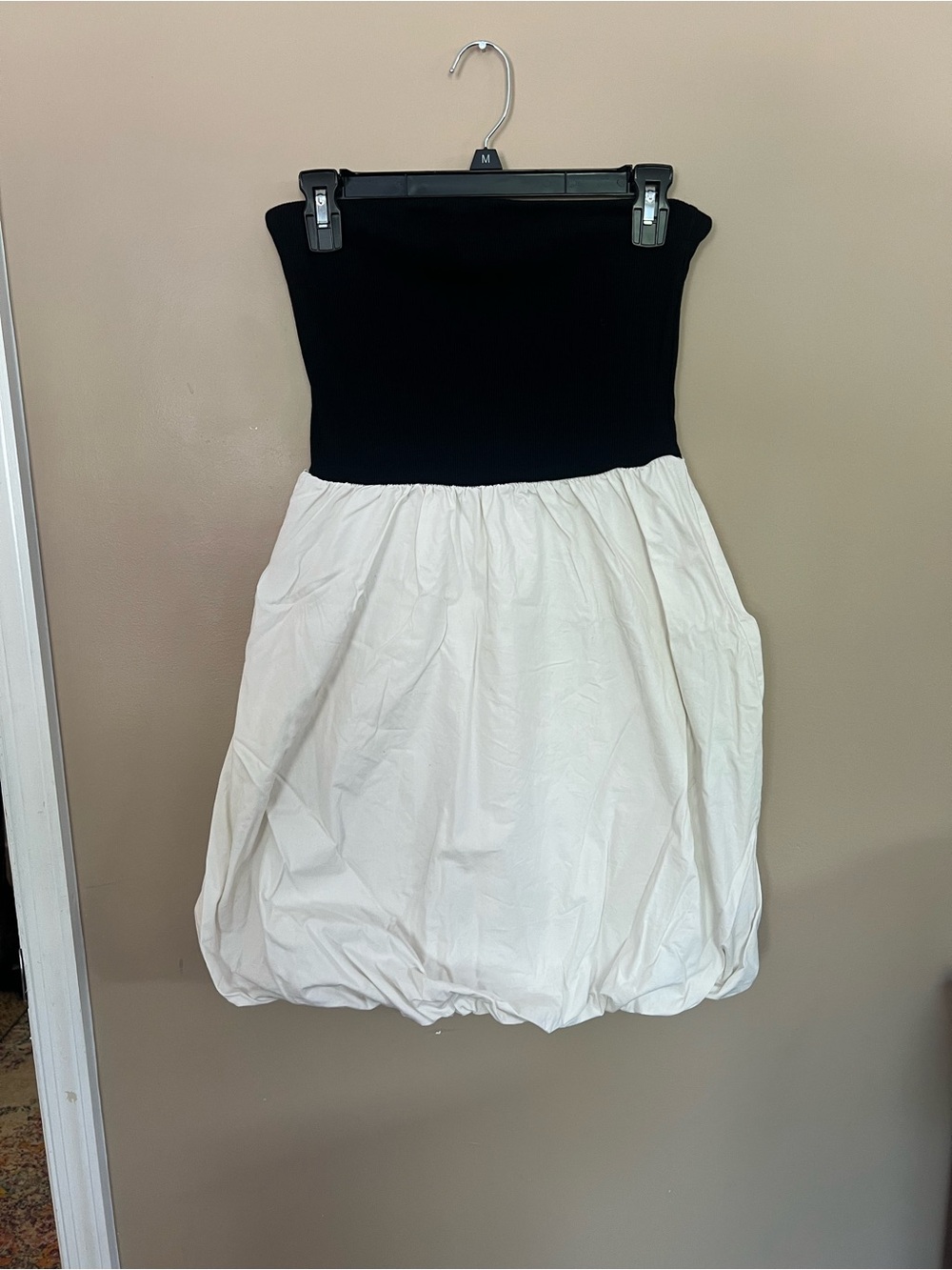 Target Black and White Strapless Bubble Mini Dress